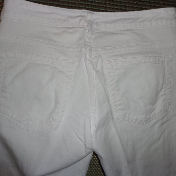 Garnet Hill Slim Stretch Jean 4P White Zip/Button Closure Straight Leg - Picture 7 of 11